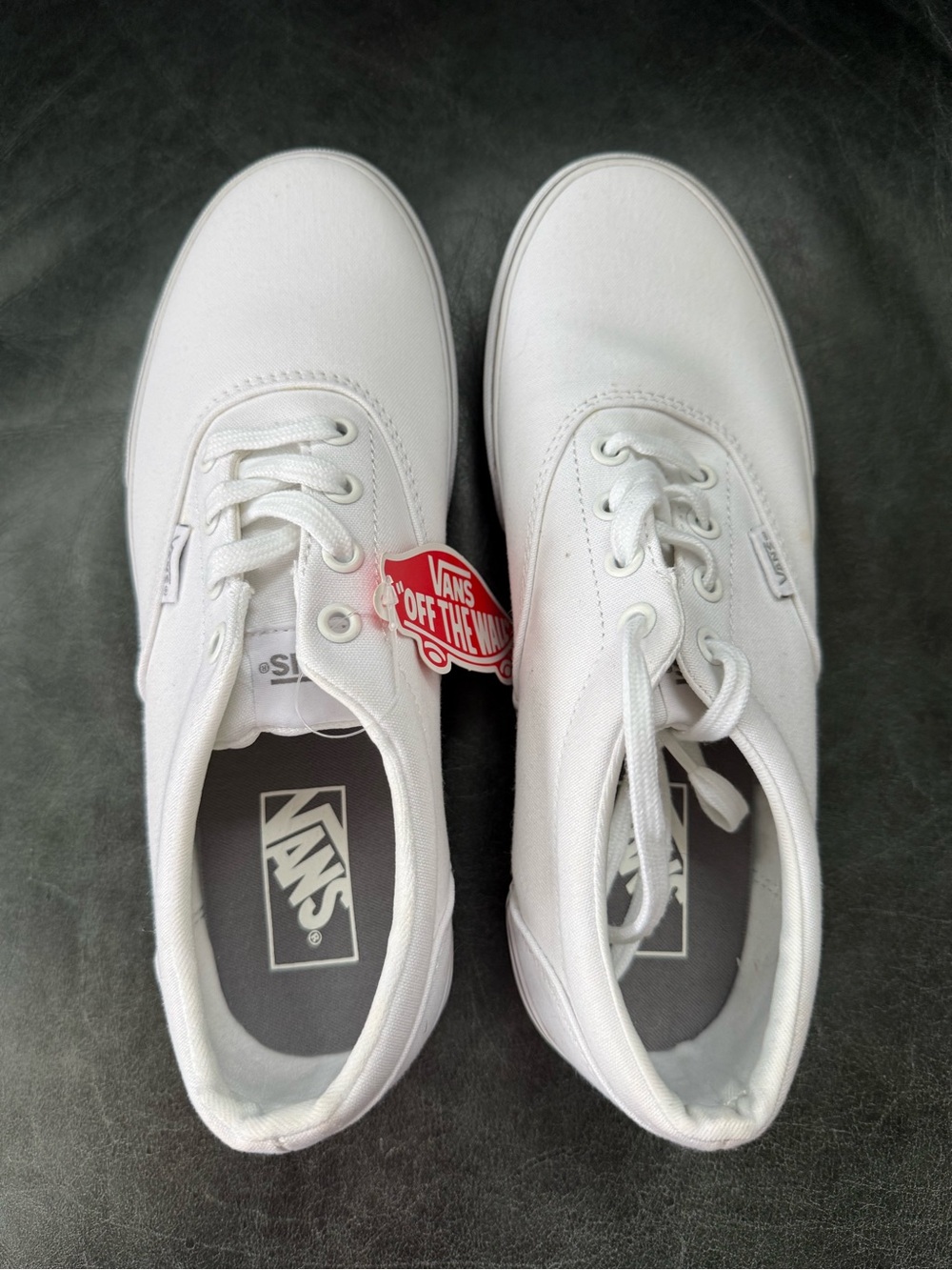 Vans White Canvas Low-Top Sneakers